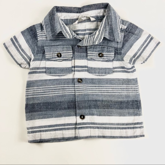 Striped baby button up shirt - Picture 1 of 4